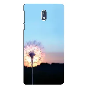 Силиконовый Чехол с одуванчиками на Nokia 3 (Закат с одуванчиком)