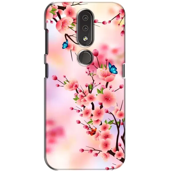 Чехол с рисунком «Бабочки на сакуре» для Nokia 4.2
