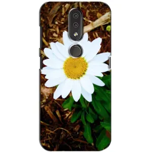 Чехол с ромашками на Nokia 4.2 (Белая ромашка)