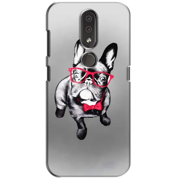 Чехол с рисунком «Бульдог в очках» для Nokia 4.2