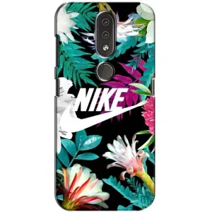 Силиконовый Чехол на Nokia 4.2 с картинкой Nike (Цветочный Nike)