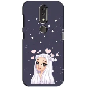 Чохол Стильні дівчата на Nokia 4.2 (Дівчина та серця)