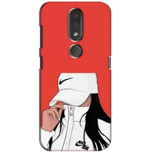 Силіконовый Чохол на Nokia 4.2 з картинкой Модных девушек (Дівчина Nike)