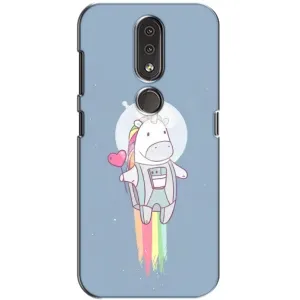 Чехол Unicorn на Nokia 4.2 (Единорог космонавт)