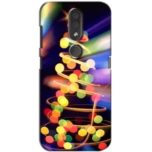 Чехол Новогодняя Елка на Nokia 4.2 (Гирлянды)