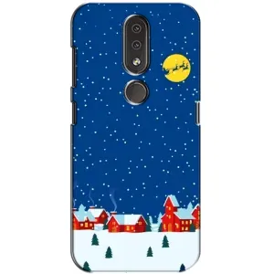 Силиконовый бампер на рождество для Nokia 4.2 (Город в снегу)