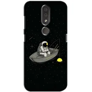 Силіконовый Чохол з принтом "Космонавти" на Nokia 4.2 (Космонавт на рибалці)