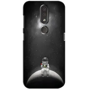Силіконовый Чохол з принтом "Космонавти" на Nokia 4.2 (Космонавт романтик)
