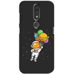 Силіконовый Чохол з принтом "Космонавти" на Nokia 4.2 (Космонавт з кульками)