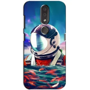 Силіконовый Чохол з принтом "Космонавти" на Nokia 4.2 (Космонавт у воді)