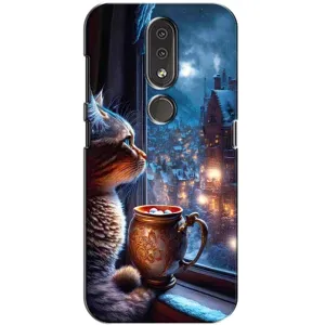 Чехлы на Новый Год Nokia 4.2 (Кот новогодний)
