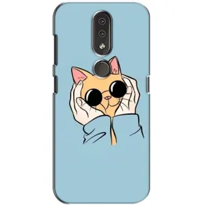 Бампер з зображенням Котиків для Нокіа 4.2 (КОТИК в окулярах)