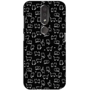 Чохол на тематику: Коти для Nokia 4.2 (Котики на чорному)
