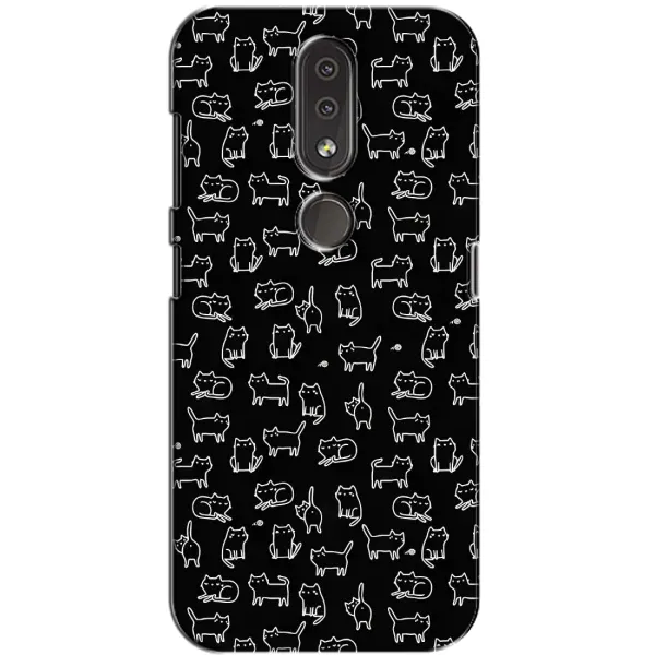 Чехол с рисунком «Котики на черном» для Nokia 4.2 Чехол с рисунком «Котики на черном» для Nokia 4.2