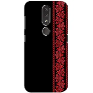 Силиконовый Чехол на Nokia 4.2 (Красная Вышиванка)