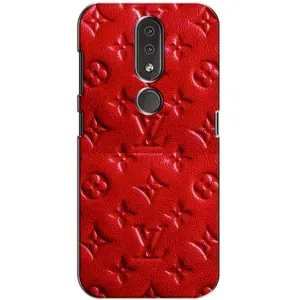 Текстурный Чехол Louis Vuitton для Нокиа 4.2 (Красный ЛВ)