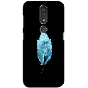 Чохол з картинками на чорному фоні для Nokia 4.2 (Листя)