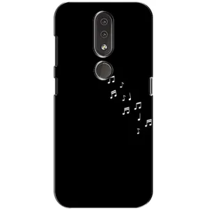 Чохол з картинками на чорному фоні для Nokia 4.2 (Ноти)