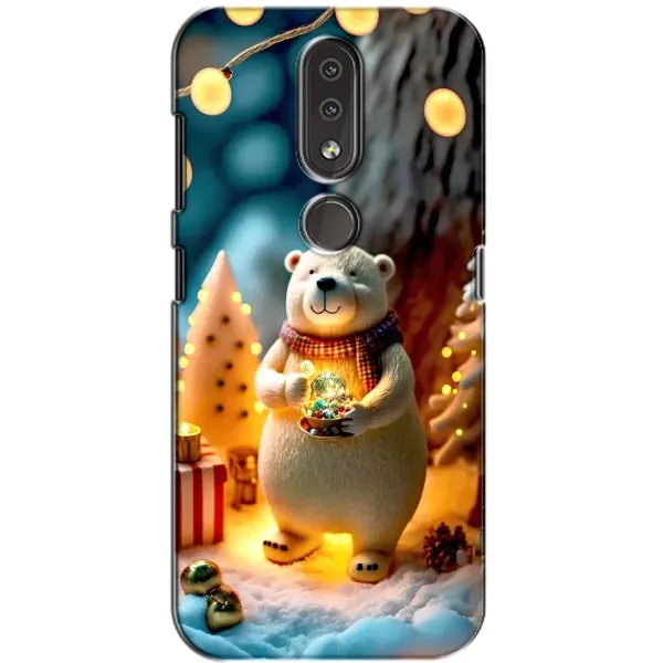 Чехол с рисунком «Новогодний ведмеженок» для Nokia 4.2
