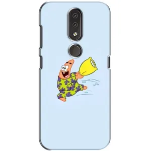Чехлы с Патриком на Nokia 4.2 (Патрик с подушкой)
