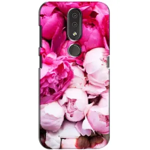 Силиконовый бампер с принтом (цветочки) на Нокиа 4.2 (Пионы)