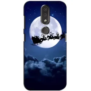 Чехол Санта Клаус для Nokia 4.2 (Санта - луна)