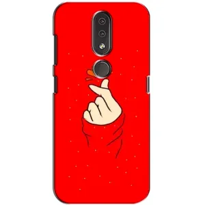 Чехлы (Знак сердечка) на Nokia 4.2 (Сердце на красном)