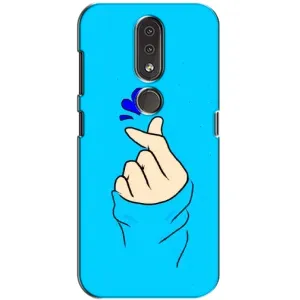 Чехлы (Знак сердечка) на Nokia 4.2 (Сердце на синем)