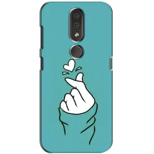 Чехлы (Знак сердечка) на Nokia 4.2 (Сердечко на бирюзовом)