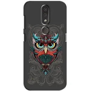 Чохли з принтом СОВИ для Nokia 4.2 (Сова на сірому)
