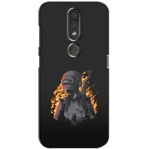 Силиконовый чехол с картинкой "Герой Pubg" на Nokia 4.2 (В огне)