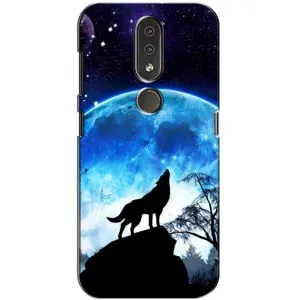 Чохол з Вовком на Nokia 4.2 (Виє на місяць)