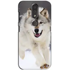 Чохол з Вовком на Nokia 4.2 (Вовк біжить по снігу)
