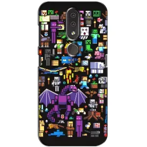 Чехол майнкрафт для Nokia 4.2 (Все персонажи)