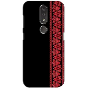 Силиконовый Чехол на Nokia 4.2 с картинкой Вышиванки (Вышиванка на черном)