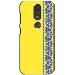 Силиконовый Чехол на Nokia 4.2 (Вышиванка на желтом)