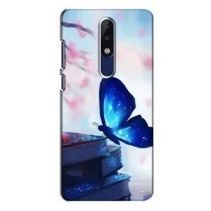 Силиконовый бампер с картинкой животных для Nokia 5.1 Plus (X5) (Бабочка синяя)