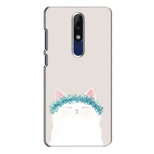 Чехол на тематику: Коты для Nokia 5.1 Plus (X5) (Белый котик)