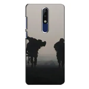 Чехлы на военную тематику для Nokia 5.1 Plus (X5) (Бой солдат)