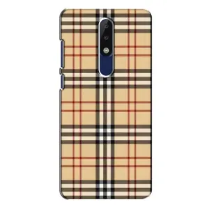 Чехол с Брендами одежды на Нокиа 5.1 Плюс (Burberry стиль)