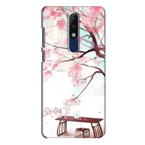 Чехол с принтом САКУРЫ на Nokia 5.1 Plus (X5) (Чайная церемония)