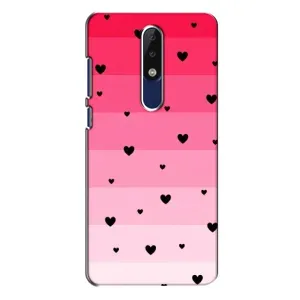 Чохли з тематикою "Маленькі Сердчеки" на Nokia 5.1 Plus (X5) (Чорні сердечка)