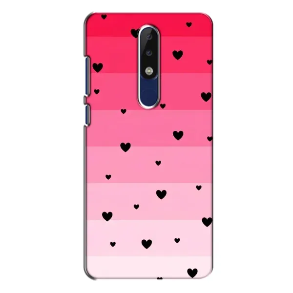 Чехол с рисунком «Чорные сердечки» для Nokia 5.1 Plus (X5) Чехол с рисунком «Чорные сердечки» для Nokia 5.1 Plus (X5)