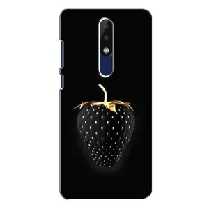 Чехол с изображением вкусной еды для Nokia 5.1 Plus (X5) (Чёрная клубника)