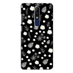 Чехлы с тематикой "ЦВЕТЫ" на Nokia 5.1 Plus (X5) (цветение на чорном)