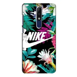 Силіконовый Чохол на Nokia 5.1 Plus (X5) з картинкою НАЙК (Квітковий Nike)