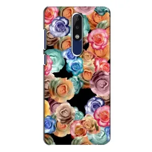 Чехлы с тематикой "ЦВЕТЫ" на Nokia 5.1 Plus (X5) (Цветы на черном)
