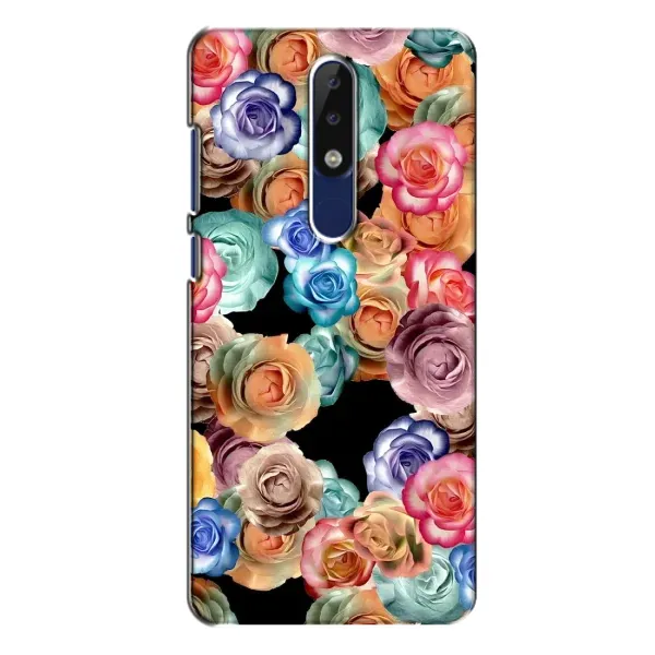 Чехол с рисунком «Цветы на черном» для Nokia 5.1 Plus (X5) Чехол с рисунком «Цветы на черном» для Nokia 5.1 Plus (X5)
