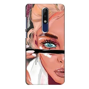 Силиконовый Чехол на Nokia 5.1 Plus (X5) с картинкой Стильных Девушек (Девушка и ресницы)
