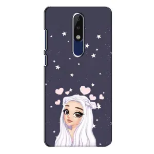 Чехол Стильные девушки на Nokia 5.1 Plus (X5) (Девушка и сердечки)